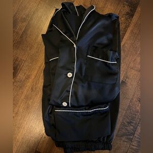 Black Pajama Set Top and Bottom Size L